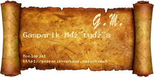 Gasparik Mátyás névjegykártya