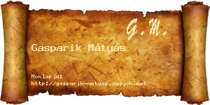 Gasparik Mátyás névjegykártya